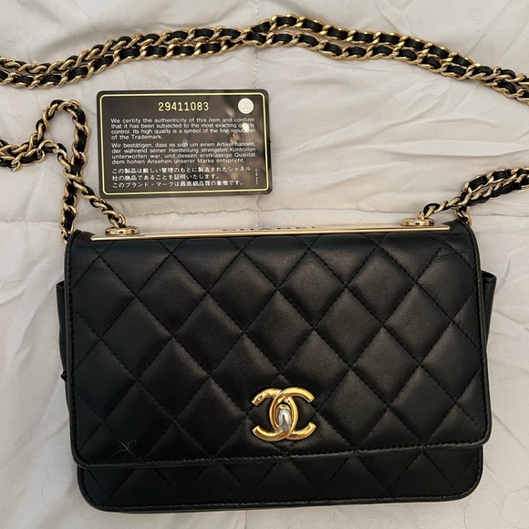 Trendy CC Wallet on Chain leather crossbody bag - Picture 1 of 10